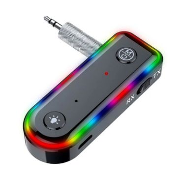 Q3 2-in-1 RGB Light Bluetooth Audio Receiver Car Adapter - 1