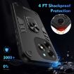 Itel S23+ Shockproof Metal Ring Holder Phone Case - Black - 4