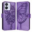 Blackview Color 8 Embossed Butterfly Leather Phone Case - Purple - 2