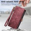 OPPO Reno8 Pro 5G Red Leather Phone Case - Geometric Zipper Wallet - 5