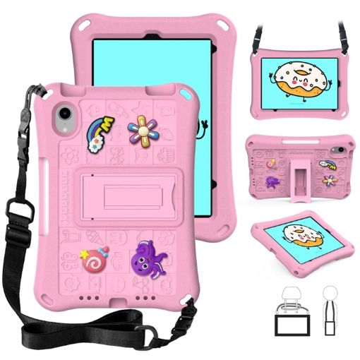 iPad Mini 6 Hi Baby EVA Full Body Tablet Case with Strap - Pink - 1