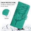 Blackview A53 Green Embossed Butterfly Leather Phone Case - 4