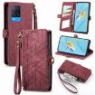 OPPO A54 5G/A74 5G/A93 5G Red Leather Phone Case - 1