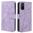 OnePlus Nord N100 Purple Leather Phone Case - Geometric Lines - 2