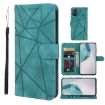 OnePlus Nord N10 5G Green Leather Phone Case - Geometric Lines - 1