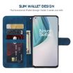 OnePlus Nord N10 5G Blue Leather Phone Case - Geometric Lines - 3