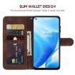 OnePlus Nord N200 5G Brown Leather Phone Case - Geometric Lines - 3