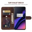 OnePlus 6T Brown Leather Phone Case - Geometric Lines Skin Feel - 3