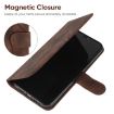 OnePlus 6T Brown Leather Phone Case - Geometric Lines Skin Feel - 5
