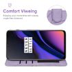OnePlus 6T Purple Leather Phone Case - Geometric Lines Skin Feel - 4