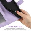 OnePlus 6T Purple Leather Phone Case - Geometric Lines Skin Feel - 6