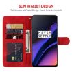 OnePlus 6T Red Leather Phone Case - Geometric Lines Skin Feel - 3