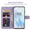 OnePlus 8 Geometric Lines Leather Phone Case (Purple) - 3