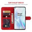 OnePlus 8 Red Leather Phone Case - Geometric Lines Skin Feel - 3