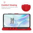 OnePlus 8 Red Leather Phone Case - Geometric Lines Skin Feel - 4
