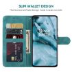 OnePlus Nord 5G Green Leather Phone Case - Geometric Lines - 3