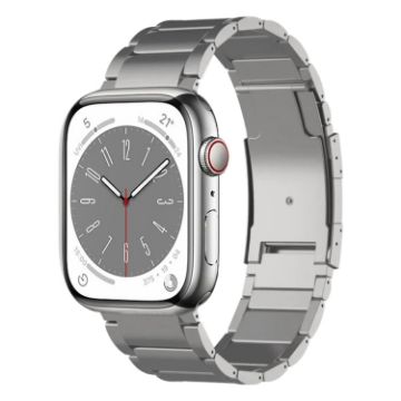 Apple Watch Series 8 41mm Titanium Metal Watch Band - Silver - 1