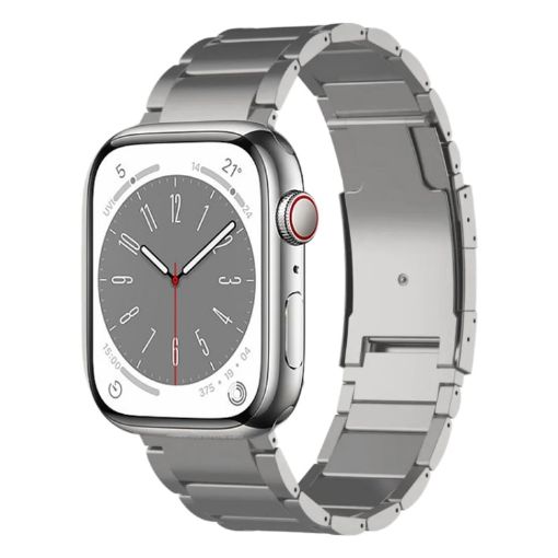Apple Watch Series 8 41mm Titanium Metal Watch Band - Silver - 1