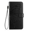 Oukitel C51 Embossed Butterfly Leather Phone Case - Black - 3