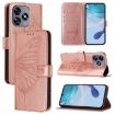 Oukitel C51 Rose Gold Butterfly Leather Phone Case - 1