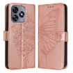 Oukitel C51 Rose Gold Butterfly Leather Phone Case - 2