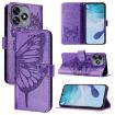 Oukitel C51 Purple Butterfly Leather Phone Case - 1