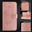 HTC U24 Pro Rose Gold Butterfly Leather Phone Case - 6