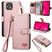 T-Mobile T Phone 2 Pro 5G Pink Leather Phone Case with Zipper Lanyard - 1