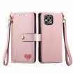 T-Mobile T Phone 2 Pro 5G Pink Leather Phone Case with Zipper Lanyard - 2