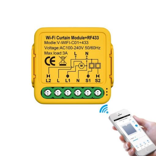 WiFi+RF Curtain Switch Module - On/Off Control - 1