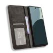 Black Leather Phone Case for Sharp Aquos R9 - Retro Texture, Magnetic Buckle - 4
