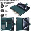 iPhone XR Rhombic Zipper Card Wallet Leather Phone Case - Green - 4