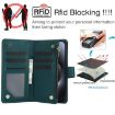 iPhone XR Rhombic Zipper Card Wallet Leather Phone Case - Green - 5