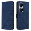 Oukitel C38 Crossbody 3D Embossed Flip Leather Phone Case - Blue - 2