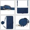 Oukitel C38 Crossbody 3D Embossed Flip Leather Phone Case - Blue - 3