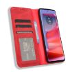 Motorola Edge 50 Pro 5G Red Leather Phone Case - Magnetic Buckle & Retro Texture - 4