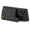 For Honor X7b Retro Leather Zipper Wallet Back Phone Case - Black - 3