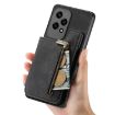 For Honor X7b Retro Leather Zipper Wallet Back Phone Case - Black - 6