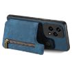 For Honor 200 Lite Retro Leather Zipper Wallet Back Phone Case Blue - 3