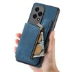 For Honor 200 Lite Retro Leather Zipper Wallet Back Phone Case Blue - 6