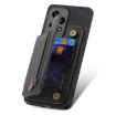 For Honor X6a Retro Leather Zipper Wallet Back Phone Case - Black - 4