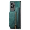 For Honor 70 Retro Leather Zipper Wallet Back Phone Case Green - 2