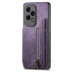 For Honor 70 Retro Leather Zipper Wallet Back Phone Case - Purple - 2