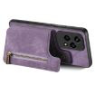 For Honor 70 Retro Leather Zipper Wallet Back Phone Case - Purple - 3