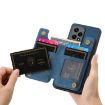For Honor X50i/90 Lite Retro Leather Zipper Wallet Back Phone Case Blue - 5