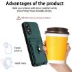 OPPO A17 Global R20 Ring Card Holder Phone Case - Green - 3