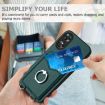 OPPO A17 Global R20 Ring Card Holder Phone Case - Green - 6