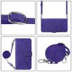 Blackview Color 8 Crossbody 3D Embossed Flip Leather Phone Case - Purple - 3