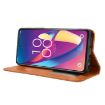 TCL 50 XL 5G Brown Leather Phone Case - Retro Texture & Magnetic Buckle - 5
