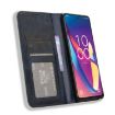 TCL 50 XL 5G Blue Leather Phone Case - Retro Texture & Magnetic Buckle - 4